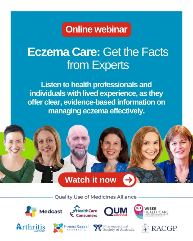 Did you miss our webinar last month? 

Eczema Care: Get the Facts from the Experts 
Don’t worry you can watch it here: 
https://www.eczemasupport.org.au/webinars/

#CollaborativeCare #EczemaSupport #WorkingTogether #EczemaAustralia #EczemaLivedExperienceMatters #EczemaSupportAustralia #FamilySupportMatters #QUMAlliance