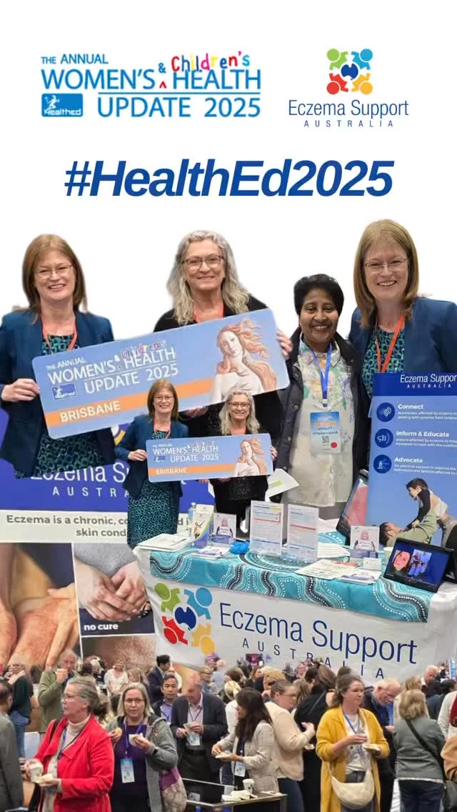 📢 Attention Health Professionals: Eczema Resources Made for You and Your Patients
 
It was great to meet so many GPs at the Brisbane’s Women’s and Children’s Health Update 2025 conference held by HealthEd last weekend.

GPs are often the first point of contact for people living with eczema, and we’re here to support you and your clinic with practical tools and trusted information. 

Eczema Support Australia offers evidence based, best practice and clinically reviewed resources reviewed by TheAustralasian College of Dermatologists

We are a trusted Healthdirect Information Partner and a member of the Quality Use of Medicines Alliance, ensuring our materials align with best-practice guidelines for primary care. 
 
🔗 To find out more: 
https://www.eczemasupport.org.au/supporting-general-practitioners-in-eczema-care 
#EczemaSupport #EczemaSupportAustralia #EczemaHealthResources #EczemaCare #PrimaryCare #Healthed #AustralianGPs #eczema