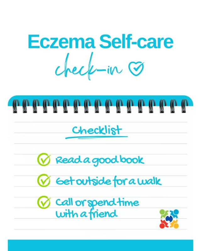 💙 Time for a Self-Care Check-In! 💙 
 
What’s your go-to self-care activity when you need to reset? 
- Read a good book 
- Get outside for a walk 
- Call or spend time with a friend 
- Honestly… not doing much right now 
- Other... please share 

Please comment below — and remember, there’s no wrong answer. ESA is here to support you in finding what works for you. 💫 

#EczemaSupportAustralia #SelfCareCheckIn #MentalHealthMatters #EczemaCommunity #YouAreNotAlone #ESAValues