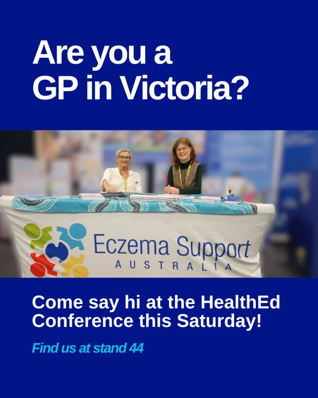 Are you a GP attending the Healthed Medical Update this Saturday in Melbourne?
We’d love to meet you at Stand 44.
Pop over and explore our evidence based, best practice support resources designed to help you better support Australians living with eczema.

#Healthed #RACGP #eczemasupportaustralia #eczema